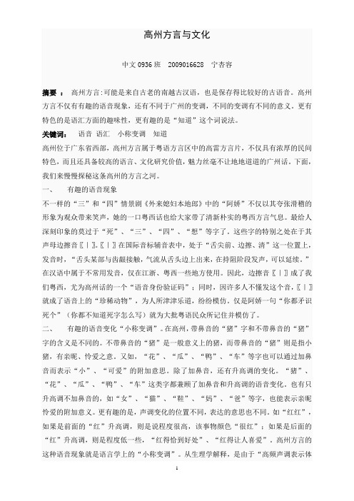 高州方言与文化