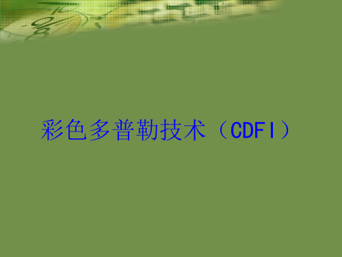 彩色多普勒技术(CDFI)培训课件