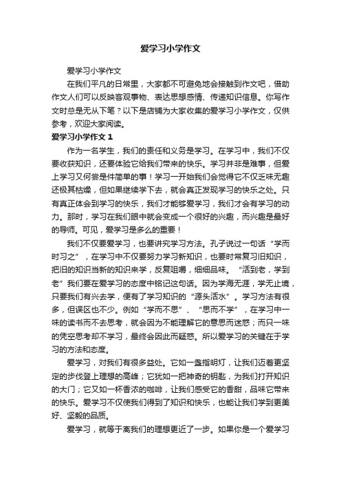 爱学习小学作文