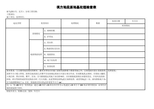 公路工程施工各项检查表