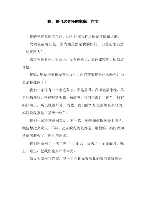 瞧,我们这奇怪的家庭!作文