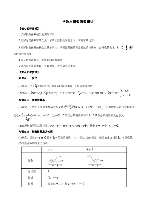 2021高考数学复习专题指数与指数函数(精讲)