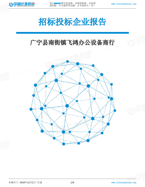 广宁县南街镇飞鸿办公设备商行-招投标数据分析报告