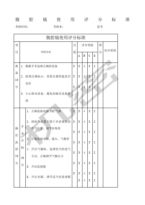 腹腔镜考核评分