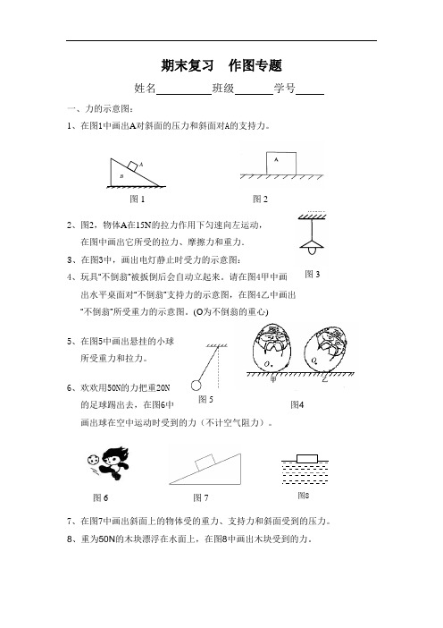 人教版九年级物理期末复习试卷作图专题