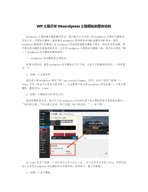 WP主题开发06wordpress主题模板的整体结构