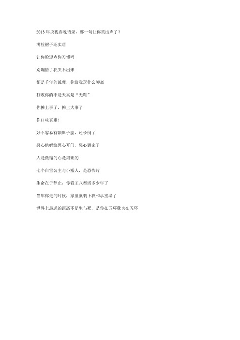 2013年央视春晚语录