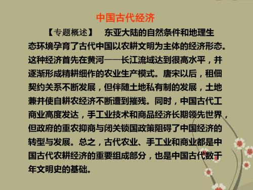 新课标高三历史二轮复习专题课件02《中国古代经济》