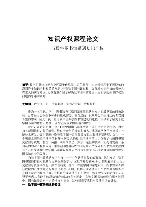 哈工大知识产权论文(满分)
