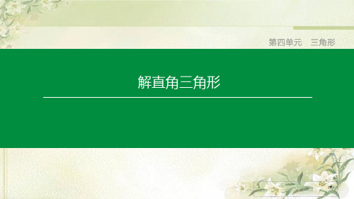 2020中考数学总复习：解直角三角形(结合2019中考真题)