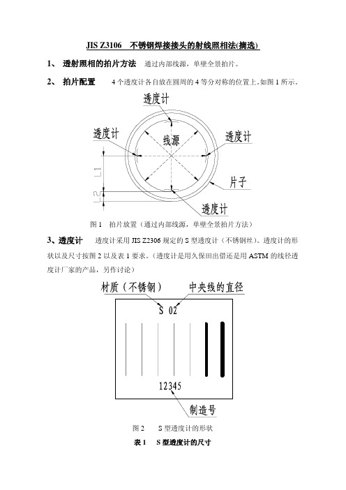 JIS Z3106 焊接接头RT