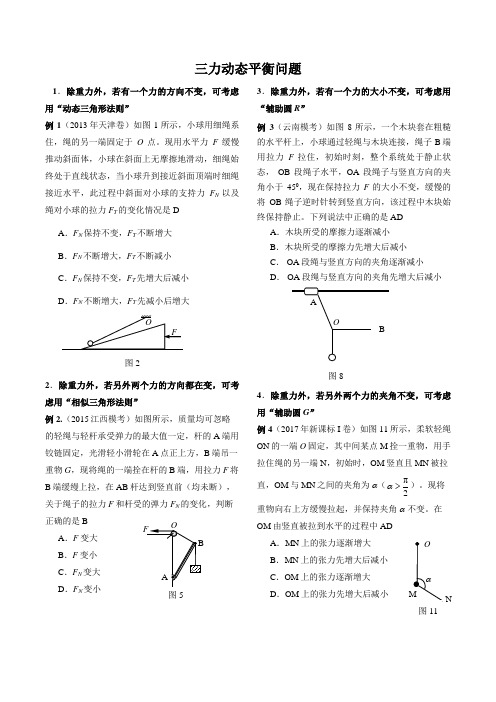 三力动态平衡问题