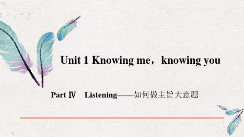 PartⅣListening——如何做主旨大意题