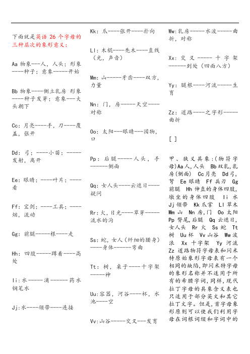 英语字母的三种层次的象形意义