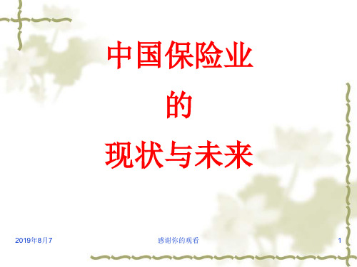 中国保险业的现状与未来.ppt