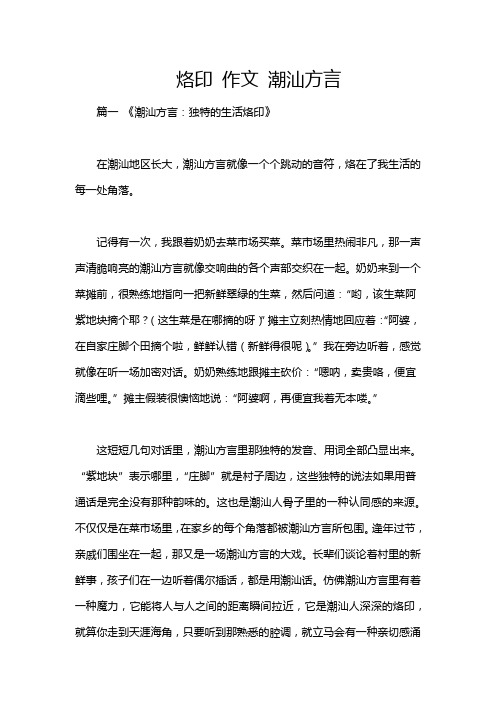 烙印 作文 潮汕方言