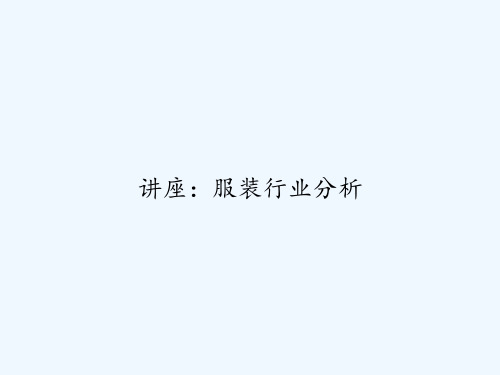 讲座：服装行业分析 PPT