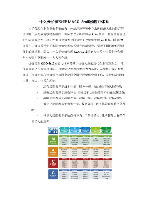 什么是价值管理MACC-Smile能力体系