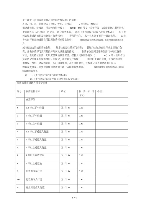 关于印发《贵州城市道路占用挖掘收费标准》的通知.pdf