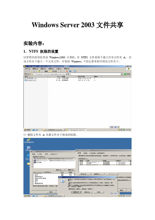 14-3-王伟Windows Server 2003文件共享