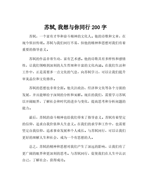 苏轼,我想与你同行200字