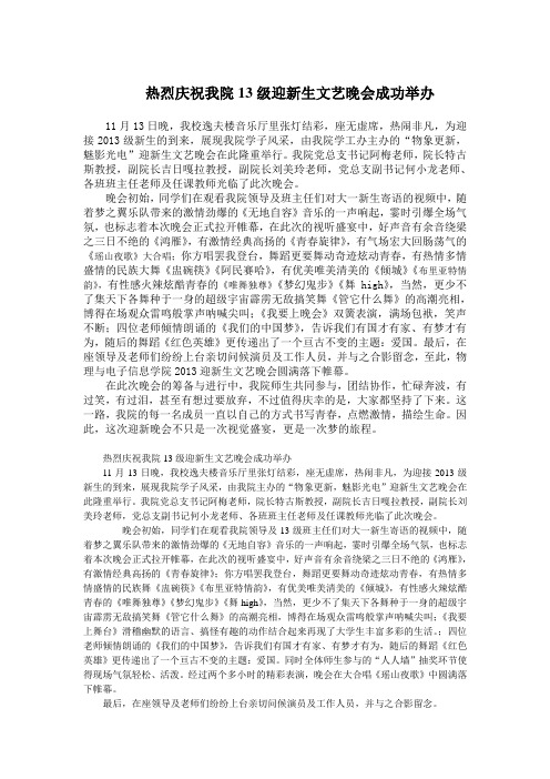 2013迎新晚会报道