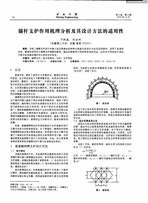 锚杆支护作用机理分析及其设计方法的适用性