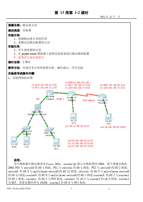 思科路由重分布