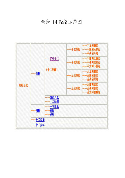 全身14经络示范图(整理打印版)