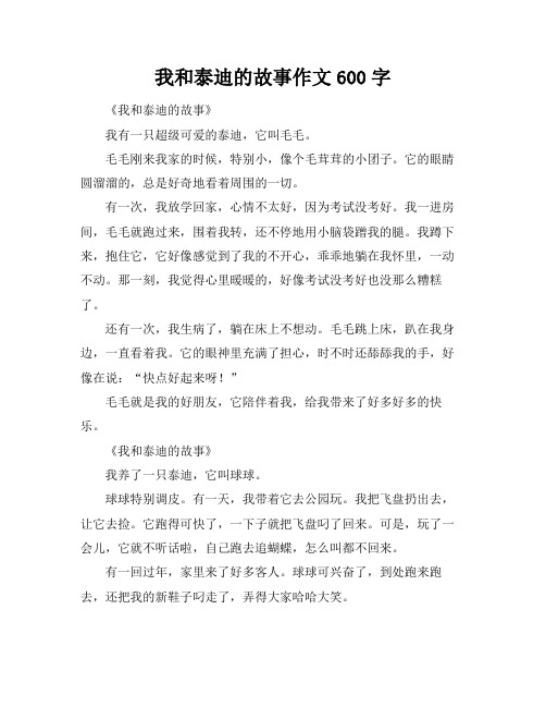 我和泰迪的故事作文600字