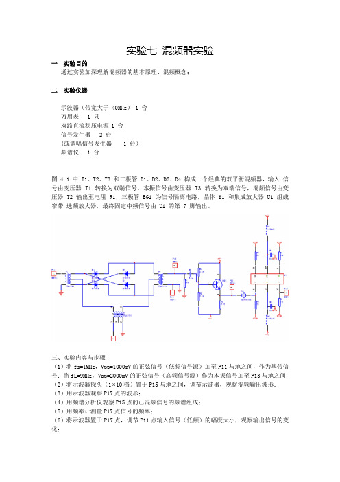 东南大学_通电实验_实验11混频器实验