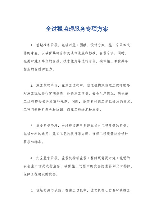 全过程监理服务专项方案