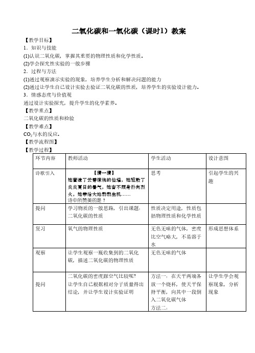 人教版初中化学九年级上册 课题3 二氧化碳和一氧化碳  教案教学设计课后反思