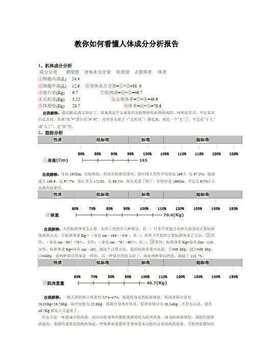 教你如何看懂人体成分分析报告