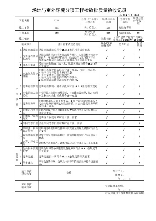 LS4江苏2023新版室外绿色建筑分部检验批原始记录