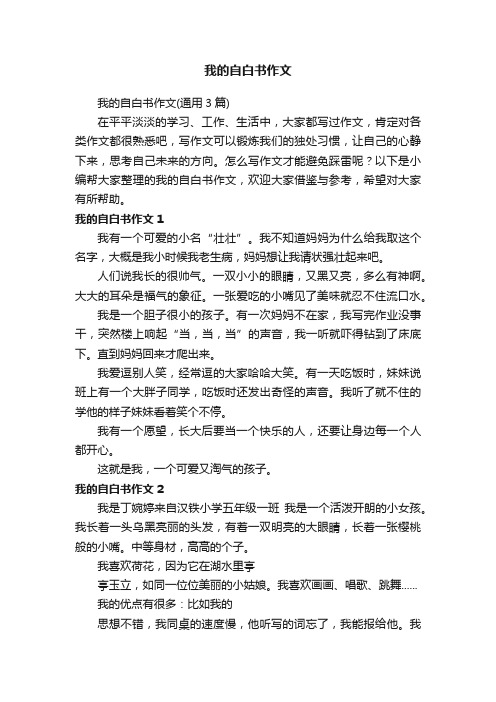 我的自白书作文（通用3篇）