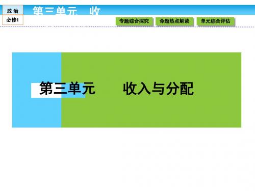 (人教版)高中政治必修1课件 第三单元 收入与分配 3 单元高效整合