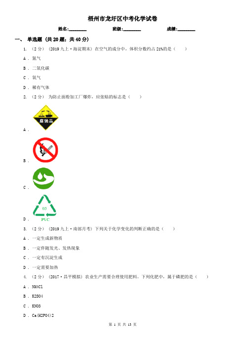 梧州市龙圩区中考化学试卷