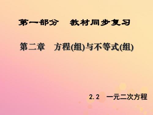 (陕西专版)中考数学新突破复习第一部分教材同步复习第二章方程组与不等式组2.2一元二次方程课件