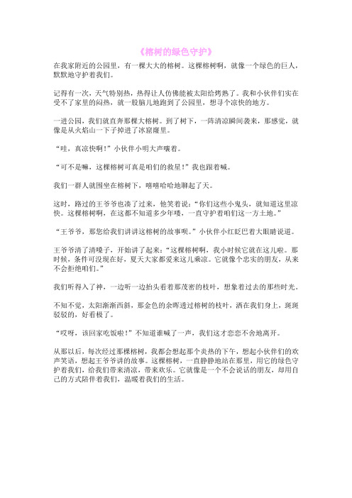 《榕树的绿色守护》