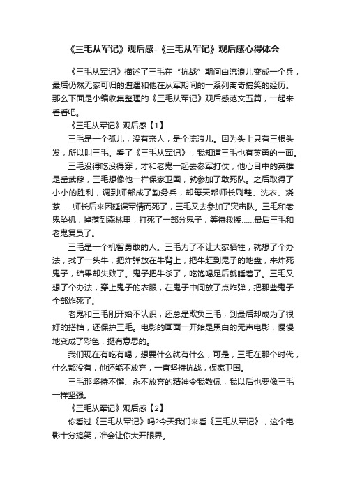 《三毛从军记》观后感-《三毛从军记》观后感心得体会