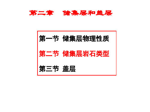 石油地质学 第二章 储集层及盖层之二