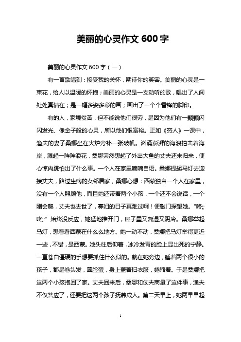 美丽的心灵作文600字