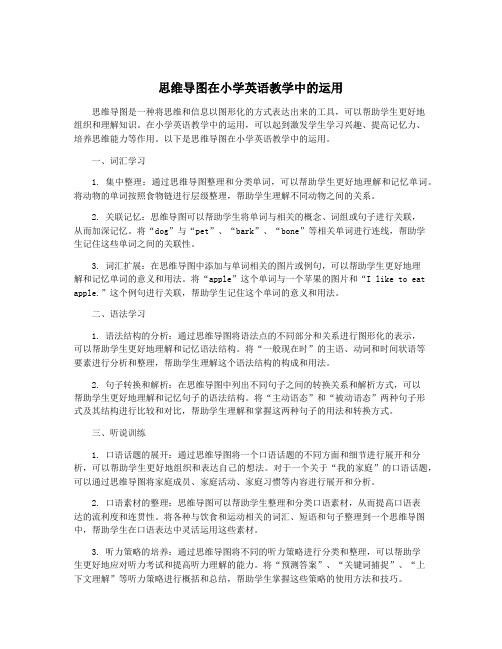 思维导图在小学英语教学中的运用