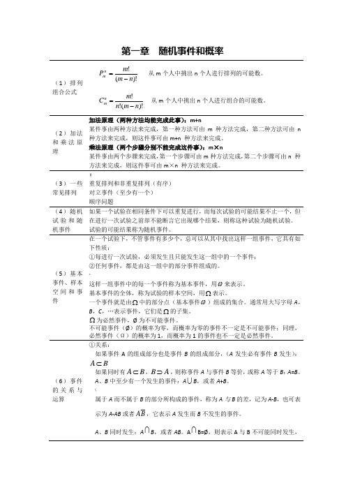 概率统计公式大全(复习重点)