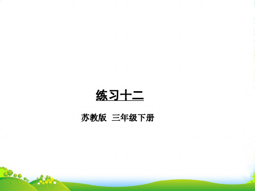 苏教版三年级下册数学课件第九单元 练习十二 (共13张PPT)