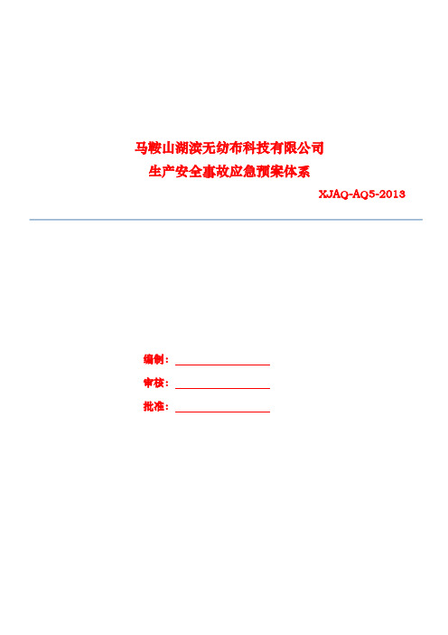 无纺布科技公司生产安全事故应急处置预案体系