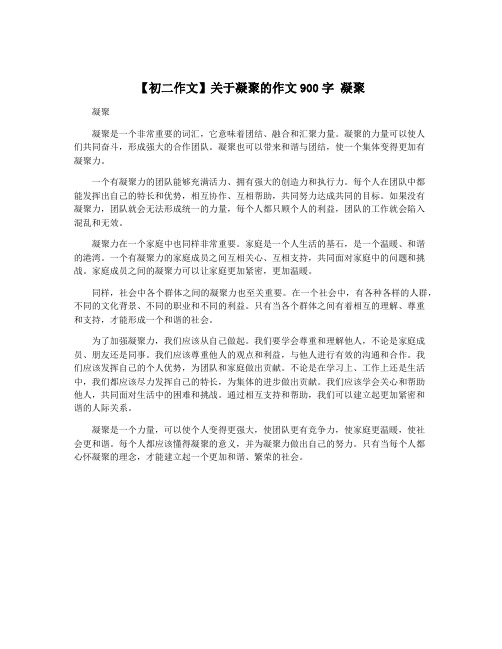 【初二作文】关于凝聚的作文900字 凝聚