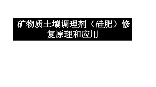 矿物质土壤调理剂(硅肥)修复原理和应用  ppt课件