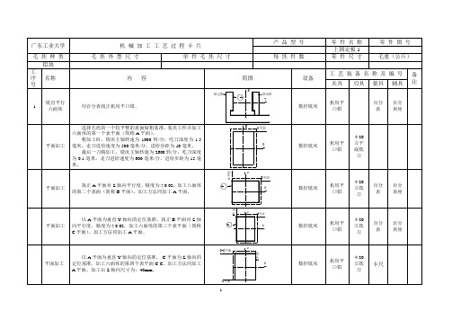 型芯工艺卡